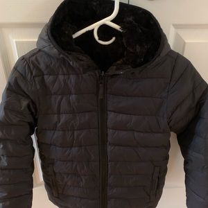 Lands End Reversible Fleece Lined Synthetic Jacket - Medium (10-12)